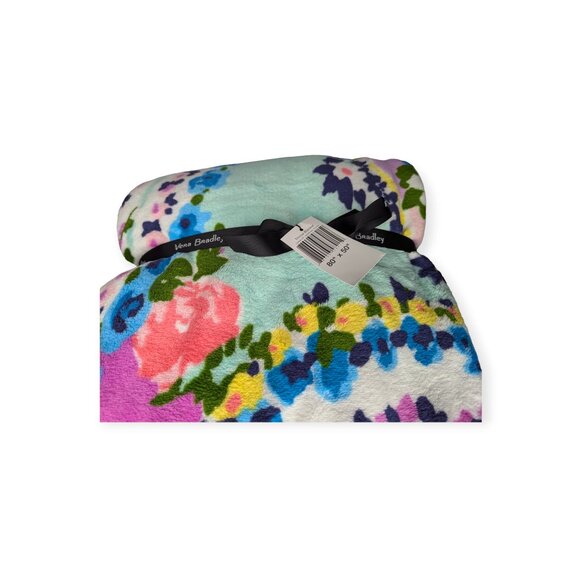 Vera Bradley Wildflower Paisley 80" x 50" Soft Fleece Throw New with Tags - Picture 3 of 4